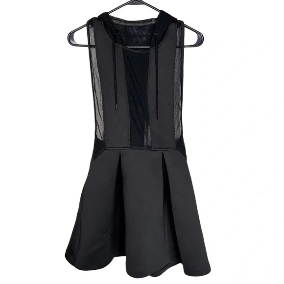 Nasty Gal Black Mesh Jump Shot Hoodie Dress - Picture 2 of 9